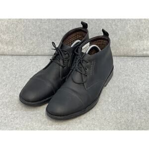 Clarks Chukka Cap Toe Boots Black Leather Lace Up Ankle Shoes - Men's Size 10.5